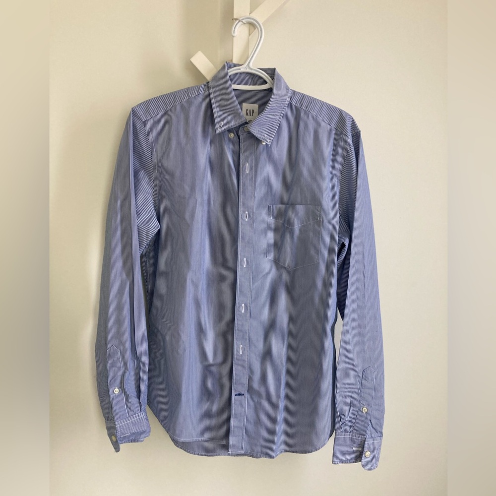 GAP Men's Casual Blue Pinstripe Shirt EUC